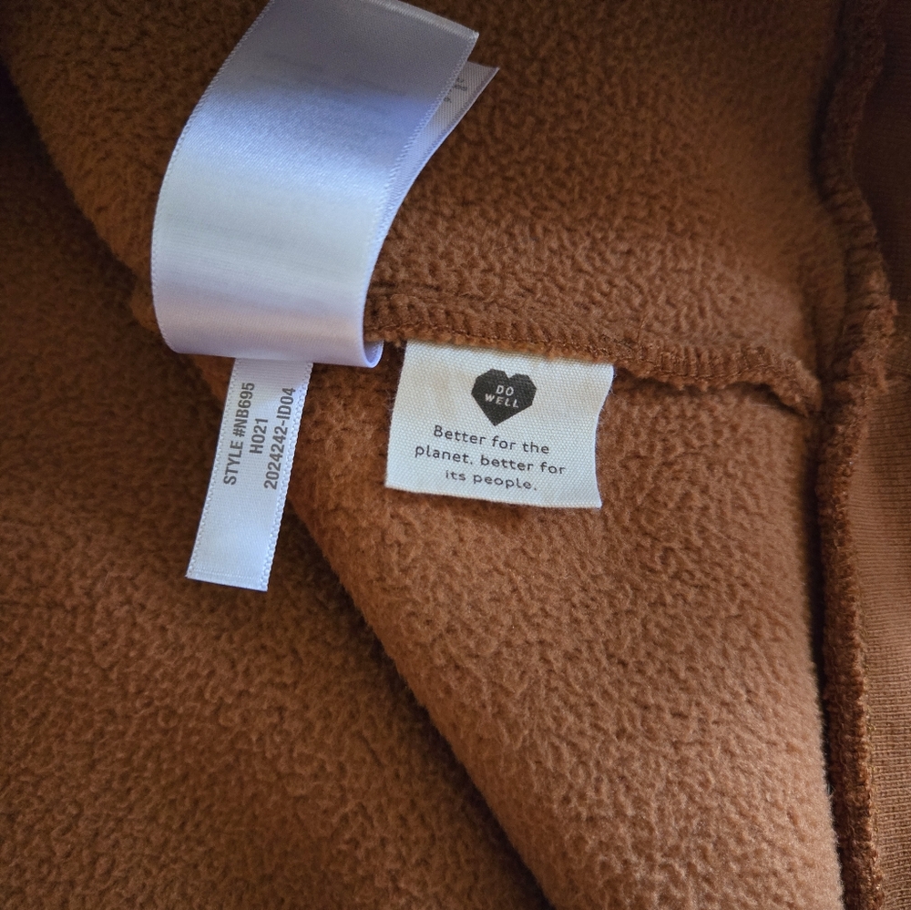 Madewell Men's Brown Rust (Re)Sourced Sherpa Half Zip Pullover Sweatshirt Sz XL - Picture 11 of 12